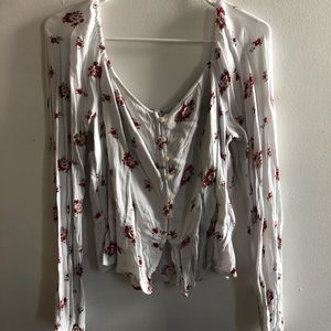 Hollister smocked back square neck blouse